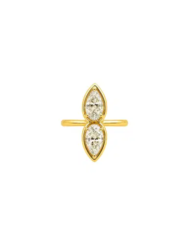 Wish Fine Jewelry 2.18ct Diamond 18K Gold Two Stones Ring | Thumbnail 1 Wish Fine Jewelry 2.18ct Diamond 18K Gold Two Stones Ring | Thumbnail 1