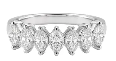 Wish Fine Jewelry 2.325ct Diamond 18K Gold Marquis Half Eternity Ring | Thumbnail 1 Wish Fine Jewelry 2.325ct Diamond 18K Gold Marquis Half Eternity Ring | Thumbnail 1