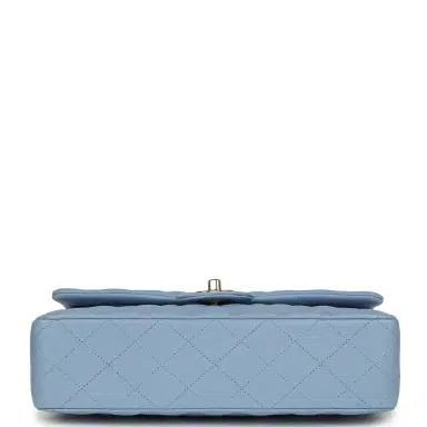Chanel Chanel Medium Classic Double Flap Bag Light Blue Lambskin Light Gold Hardware | Thumbnail 6 Chanel Chanel Medium Classic Double Flap Bag Light Blue Lambskin Light Gold Hardware | Thumbnail 6