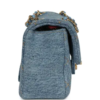 Chanel Chanel Mini "Souplissimo" Flap Bag Blue Denim Gold Hardware | Thumbnail 3 Chanel Chanel Mini "Souplissimo" Flap Bag Blue Denim Gold Hardware | Thumbnail 3