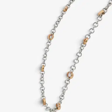 Crivelli Crivelli 18K White & Rose Gold 17.5'' Diamond Link Chain Necklace by The Solist | Thumbnail 2 Crivelli Crivelli 18K White & Rose Gold 17.5'' Diamond Link Chain Necklace by The Solist | Thumbnail 2