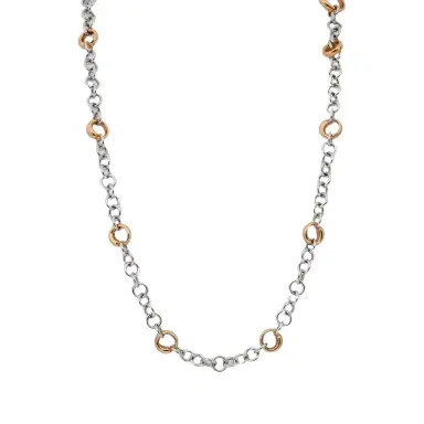 Crivelli Crivelli 18K White & Rose Gold 17.5'' Diamond Link Chain Necklace by The Solist | Thumbnail 1 Crivelli Crivelli 18K White & Rose Gold 17.5'' Diamond Link Chain Necklace by The Solist | Thumbnail 1