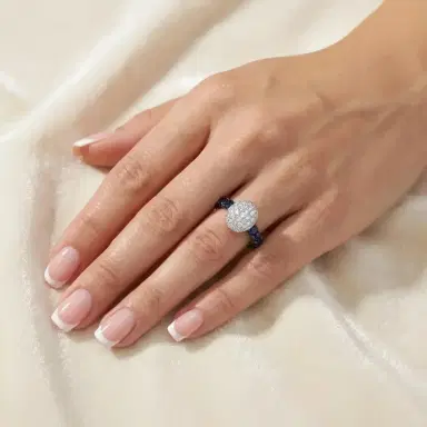 Crivelli Crivelli Girodito 18K White Gold Diamond & Blue Sapphire Ring Sz. 7 by The Solist | Thumbnail 2 Crivelli Crivelli Girodito 18K White Gold Diamond & Blue Sapphire Ring Sz. 7 by The Solist | Thumbnail 2