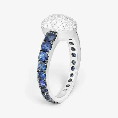 Crivelli Crivelli Girodito 18K White Gold Diamond & Blue Sapphire Ring Sz. 7 by The Solist | Thumbnail 3 Crivelli Crivelli Girodito 18K White Gold Diamond & Blue Sapphire Ring Sz. 7 by The Solist | Thumbnail 3