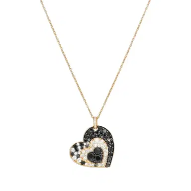 Crivelli Crivelli Heart Crooked 18K Rose Gold Black & White Diamond Pendant Necklace by The Solist | Thumbnail 1 Crivelli Crivelli Heart Crooked 18K Rose Gold Black & White Diamond Pendant Necklace by The Solist | Thumbnail 1