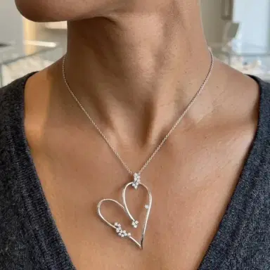 Crivelli Crivelli Large Heart 18K White Gold Diamond Pendant Necklace by The Solist | Thumbnail 2 Crivelli Crivelli Large Heart 18K White Gold Diamond Pendant Necklace by The Solist | Thumbnail 2