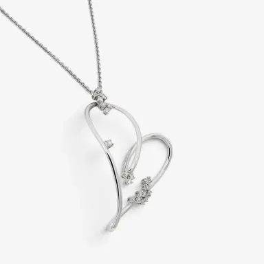 Crivelli Crivelli Large Heart 18K White Gold Diamond Pendant Necklace by The Solist | Thumbnail 3 Crivelli Crivelli Large Heart 18K White Gold Diamond Pendant Necklace by The Solist | Thumbnail 3