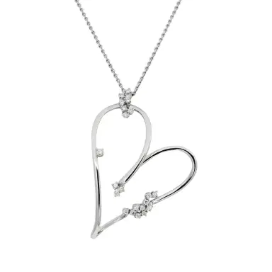 Crivelli Crivelli Large Heart 18K White Gold Diamond Pendant Necklace by The Solist | Thumbnail 1 Crivelli Crivelli Large Heart 18K White Gold Diamond Pendant Necklace by The Solist | Thumbnail 1