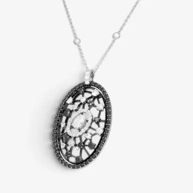 Crivelli Crivelli Oval Griffe 18K White Gold Black & White Diamond Pendant Necklace by The Solist | Thumbnail 3 Crivelli Crivelli Oval Griffe 18K White Gold Black & White Diamond Pendant Necklace by The Solist | Thumbnail 3