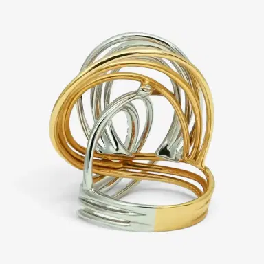 Crivelli Crivelli Tri Color Swirl 18K White & Yellow Gold Diamond Ring Sz. 7 by The Solist | Thumbnail 3 Crivelli Crivelli Tri Color Swirl 18K White & Yellow Gold Diamond Ring Sz. 7 by The Solist | Thumbnail 3