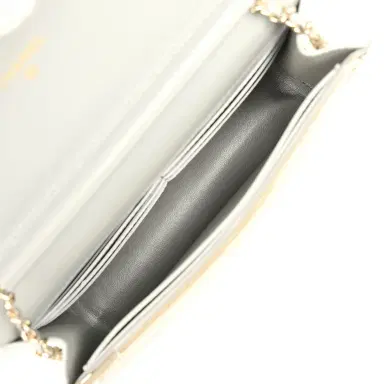 Chanel Chanel Wallet On Chain WOC Silver Metallic Lizard Embossed Calfskin Light Gold Hardware | Thumbnail 9 Chanel Chanel Wallet On Chain WOC Silver Metallic Lizard Embossed Calfskin Light Gold Hardware | Thumbnail 9