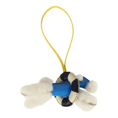 HERMÈS Hermes "A La Mer" Budy Charm Ecru, Bleu Hydra, Jaune De Naples, Bleu Nuit, Craie Merino Wool and Milo Lambskin | Thumbnail 2 HERMÈS Hermes "A La Mer" Budy Charm Ecru, Bleu Hydra, Jaune De Naples, Bleu Nuit, Craie Merino Wool and Milo Lambskin | Thumbnail 2