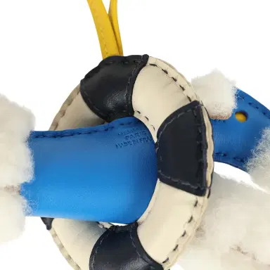 HERMÈS Hermes "A La Mer" Budy Charm Ecru, Bleu Hydra, Jaune De Naples, Bleu Nuit, Craie Merino Wool and Milo Lambskin | Thumbnail 3 HERMÈS Hermes "A La Mer" Budy Charm Ecru, Bleu Hydra, Jaune De Naples, Bleu Nuit, Craie Merino Wool and Milo Lambskin | Thumbnail 3