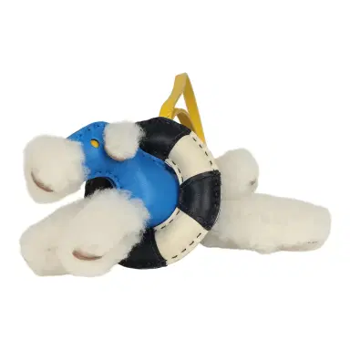 HERMÈS Hermes "A La Mer" Budy Charm Ecru, Bleu Hydra, Jaune De Naples, Bleu Nuit, Craie Merino Wool and Milo Lambskin | Thumbnail 4 HERMÈS Hermes "A La Mer" Budy Charm Ecru, Bleu Hydra, Jaune De Naples, Bleu Nuit, Craie Merino Wool and Milo Lambskin | Thumbnail 4