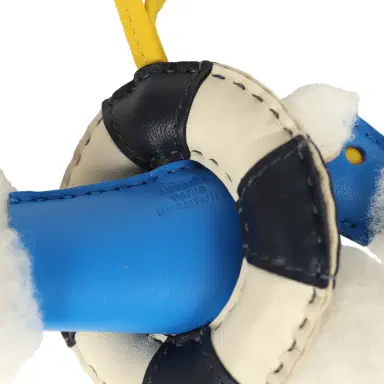HERMÈS Hermes "A La Mer" Budy Charm Ecru, Bleu Hydra, Jaune De Naples, Bleu Nuit, Craie Merino Wool and Milo Lambskin | Thumbnail 3 HERMÈS Hermes "A La Mer" Budy Charm Ecru, Bleu Hydra, Jaune De Naples, Bleu Nuit, Craie Merino Wool and Milo Lambskin | Thumbnail 3