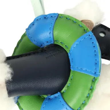 HERMÈS Hermes "A La Mer" Budy Charm Ecru, Bleu Nuit, Vert Peppermint, Bleu Hydra, Vert Yucca Merino Wool and Milo Lambskin | Thumbnail 3 HERMÈS Hermes "A La Mer" Budy Charm Ecru, Bleu Nuit, Vert Peppermint, Bleu Hydra, Vert Yucca Merino Wool and Milo Lambskin | Thumbnail 3