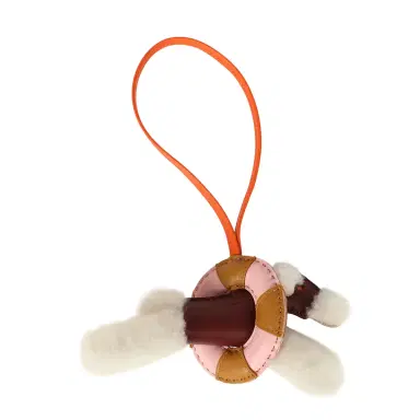 HERMÈS Hermes "A La Mer" Budy Charm Ecru, Rouge H, Feu, Sesame, Rose Sakura Merino Wool and Milo Lambskin | Thumbnail 2 HERMÈS Hermes "A La Mer" Budy Charm Ecru, Rouge H, Feu, Sesame, Rose Sakura Merino Wool and Milo Lambskin | Thumbnail 2