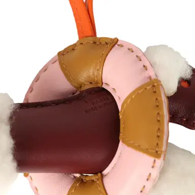 HERMÈS Hermes "A La Mer" Budy Charm Ecru, Rouge H, Feu, Sesame, Rose Sakura Merino Wool and Milo Lambskin | Thumbnail 3 HERMÈS Hermes "A La Mer" Budy Charm Ecru, Rouge H, Feu, Sesame, Rose Sakura Merino Wool and Milo Lambskin | Thumbnail 3