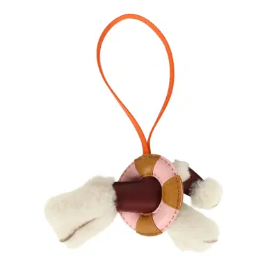 HERMÈS Hermes "A La Mer" Budy Charm Ecru, Rouge H, Feu, Sesame, Rose Sakura Merino Wool and Milo Lambskin | Thumbnail 2 HERMÈS Hermes "A La Mer" Budy Charm Ecru, Rouge H, Feu, Sesame, Rose Sakura Merino Wool and Milo Lambskin | Thumbnail 2