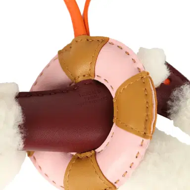 HERMÈS Hermes "A La Mer" Budy Charm Ecru, Rouge H, Feu, Sesame, Rose Sakura Merino Wool and Milo Lambskin | Thumbnail 3 HERMÈS Hermes "A La Mer" Budy Charm Ecru, Rouge H, Feu, Sesame, Rose Sakura Merino Wool and Milo Lambskin | Thumbnail 3