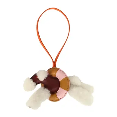 HERMÈS Hermes "A La Mer" Budy Charm Ecru, Rouge H, Feu, Sesame, Rose Sakura Merino Wool and Milo Lambskin | Thumbnail 1 HERMÈS Hermes "A La Mer" Budy Charm Ecru, Rouge H, Feu, Sesame, Rose Sakura Merino Wool and Milo Lambskin | Thumbnail 1