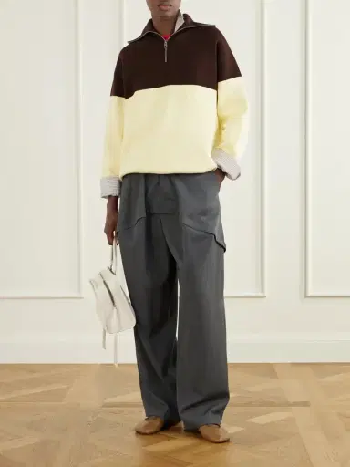 Loewe Logo-embroidered Tiered Wool Mid-rise Wide-leg Pants | Thumbnail 2 Loewe Logo-embroidered Tiered Wool Mid-rise Wide-leg Pants | Thumbnail 2