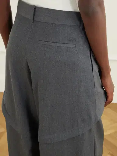 Loewe Logo-embroidered Tiered Wool Mid-rise Wide-leg Pants | Thumbnail 5 Loewe Logo-embroidered Tiered Wool Mid-rise Wide-leg Pants | Thumbnail 5