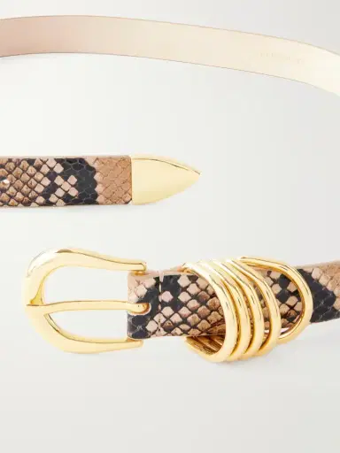 Déhanche Hollyhock Embellished Snake-effect Leather Belt | Thumbnail 3 Déhanche Hollyhock Embellished Snake-effect Leather Belt | Thumbnail 3
