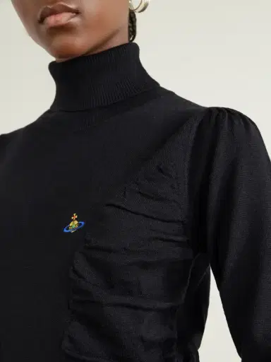 Vivienne Westwood Pamela Logo-embroidered Gathered Wool Turtleneck Sweater | Thumbnail 5 Vivienne Westwood Pamela Logo-embroidered Gathered Wool Turtleneck Sweater | Thumbnail 5