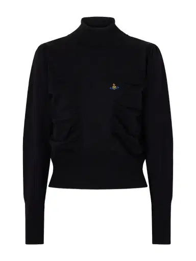 Vivienne Westwood Pamela Logo-embroidered Gathered Wool Turtleneck Sweater | Thumbnail 1 Vivienne Westwood Pamela Logo-embroidered Gathered Wool Turtleneck Sweater | Thumbnail 1
