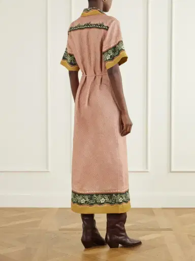ALÉMAIS Darcey Belted Printed Hemp Midi Dress | Thumbnail 3 ALÉMAIS Darcey Belted Printed Hemp Midi Dress | Thumbnail 3