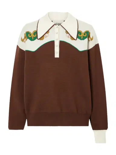ALÉMAIS Lasso Intarsia-knit Merino Wool-blend Polo Sweater | Thumbnail 1 ALÉMAIS Lasso Intarsia-knit Merino Wool-blend Polo Sweater | Thumbnail 1