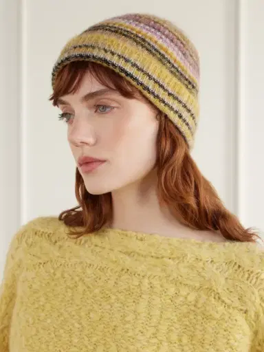 Isabel Marant Morenne Striped Mohair-blend Beanie | Thumbnail 2 Isabel Marant Morenne Striped Mohair-blend Beanie | Thumbnail 2