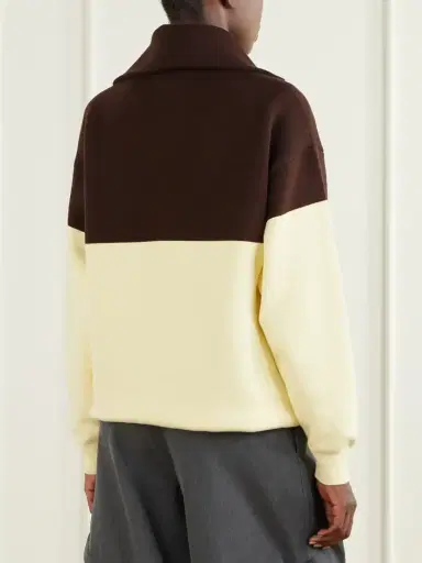Loewe Anagram-embossed Two-tone Cotton-blend Jersey Half-zip Sweatshirt | Thumbnail 4 Loewe Anagram-embossed Two-tone Cotton-blend Jersey Half-zip Sweatshirt | Thumbnail 4