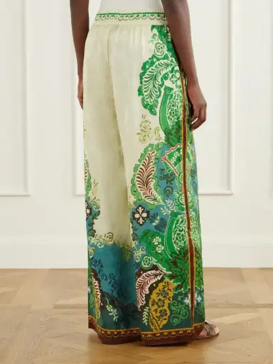 ALÉMAIS Florence Drawstring Floral-print Satin-jacquard Wide-leg Pants | Thumbnail 4 ALÉMAIS Florence Drawstring Floral-print Satin-jacquard Wide-leg Pants | Thumbnail 4