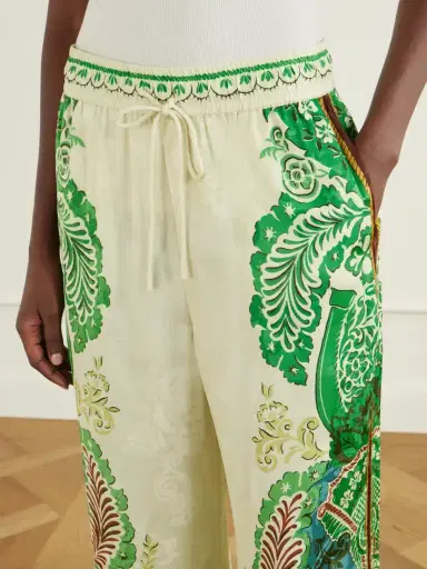 ALÉMAIS Florence Drawstring Floral-print Satin-jacquard Wide-leg Pants | Thumbnail 5 ALÉMAIS Florence Drawstring Floral-print Satin-jacquard Wide-leg Pants | Thumbnail 5