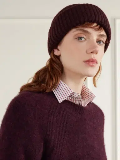 Yves Salomon Ribbed Wool And Cashmere-blend Beanie | Thumbnail 2 Yves Salomon Ribbed Wool And Cashmere-blend Beanie | Thumbnail 2