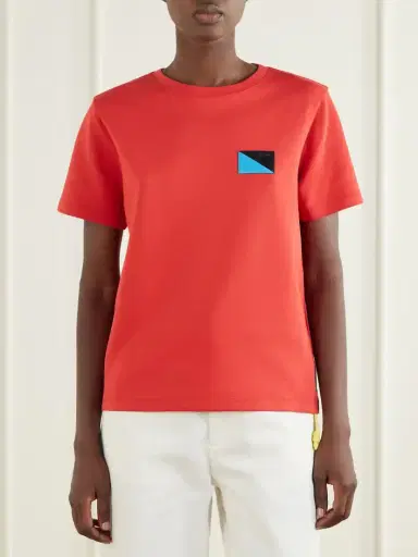 Loewe Leather-trimmed Logo-embossed Cotton-blend Jersey T-shirt | Thumbnail 3 Loewe Leather-trimmed Logo-embossed Cotton-blend Jersey T-shirt | Thumbnail 3