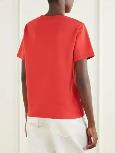 Loewe Leather-trimmed Logo-embossed Cotton-blend Jersey T-shirt | Thumbnail 4 Loewe Leather-trimmed Logo-embossed Cotton-blend Jersey T-shirt | Thumbnail 4