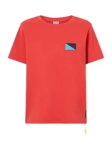 Loewe Leather-trimmed Logo-embossed Cotton-blend Jersey T-shirt | Thumbnail 1 Loewe Leather-trimmed Logo-embossed Cotton-blend Jersey T-shirt | Thumbnail 1