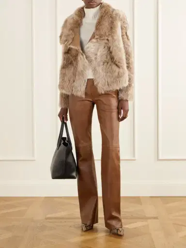 Yves Salomon Reversible Shearling And Leather Jacket | Thumbnail 2 Yves Salomon Reversible Shearling And Leather Jacket | Thumbnail 2