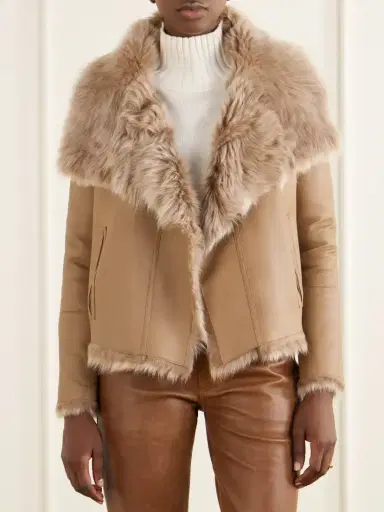 Yves Salomon Reversible Shearling And Leather Jacket | Thumbnail 3 Yves Salomon Reversible Shearling And Leather Jacket | Thumbnail 3