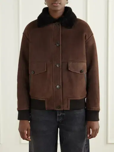 Yves Salomon Shearling-trimmed Suede Jacket | Thumbnail 3 Yves Salomon Shearling-trimmed Suede Jacket | Thumbnail 3