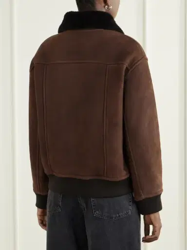 Yves Salomon Shearling-trimmed Suede Jacket | Thumbnail 4 Yves Salomon Shearling-trimmed Suede Jacket | Thumbnail 4