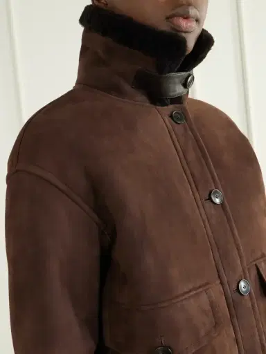 Yves Salomon Shearling-trimmed Suede Jacket | Thumbnail 5 Yves Salomon Shearling-trimmed Suede Jacket | Thumbnail 5