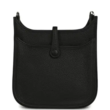 HERMÈS Hermes Evelyne 23 Black Clemence Palladium Hardware | Thumbnail 4 HERMÈS Hermes Evelyne 23 Black Clemence Palladium Hardware | Thumbnail 4