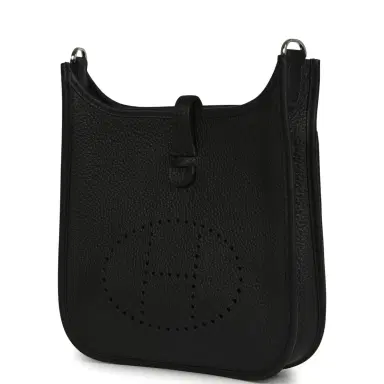 HERMÈS Hermes Evelyne 23 Black Clemence Palladium Hardware | Thumbnail 5 HERMÈS Hermes Evelyne 23 Black Clemence Palladium Hardware | Thumbnail 5