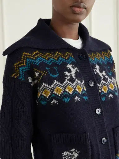 ALÉMAIS Patsy Intarsia-knit Merino Wool Cardigan | Thumbnail 5 ALÉMAIS Patsy Intarsia-knit Merino Wool Cardigan | Thumbnail 5
