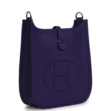 HERMÈS Hermes Evelyne TPM Purple Clemence Palladium Hardware | Thumbnail 2 HERMÈS Hermes Evelyne TPM Purple Clemence Palladium Hardware | Thumbnail 2