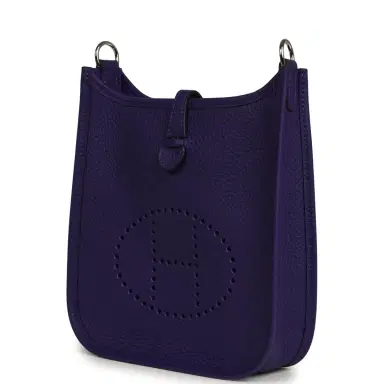 HERMÈS Hermes Evelyne TPM Purple Clemence Palladium Hardware | Thumbnail 5 HERMÈS Hermes Evelyne TPM Purple Clemence Palladium Hardware | Thumbnail 5